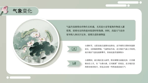 绿色中国风小满节气介绍通用模板