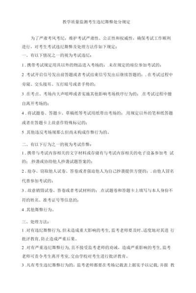 教学质量监测考生违纪舞弊处罚规定.docx