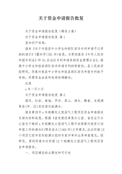 关于资金申请报告批复.docx