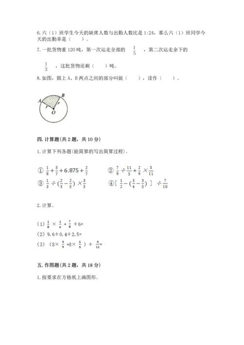 人教版六年级上册数学期末模拟卷带答案（轻巧夺冠）.docx