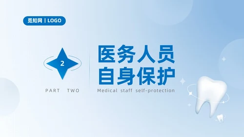 蓝色商务简约口腔科院感预防控制说课培训PPT模板院感知识培训