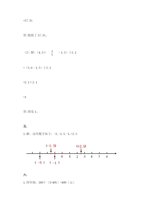 小学毕业班数学检测题附完整答案【各地真题】.docx