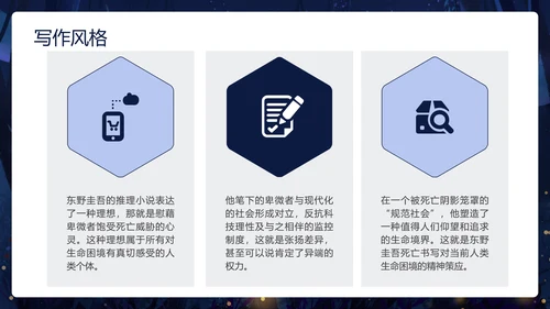 卡通深黑色白夜行文学小说读书分享会PPT模板