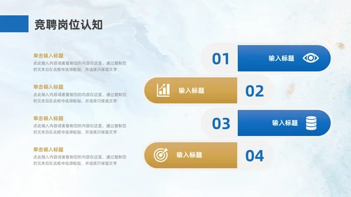 蓝色金色创意风主管竞聘PPT模板
