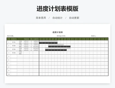 进度计划表模版