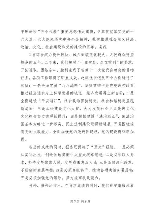 省第十二次党代会精神传达提纲.docx