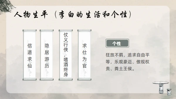 青莲居士李白诗仙李白介绍通用PPT模板