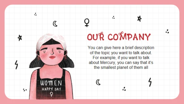 女孩力量卡通人物通用PPT模板