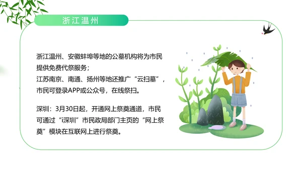 踏草“云祭扫”专题课件PPT模板