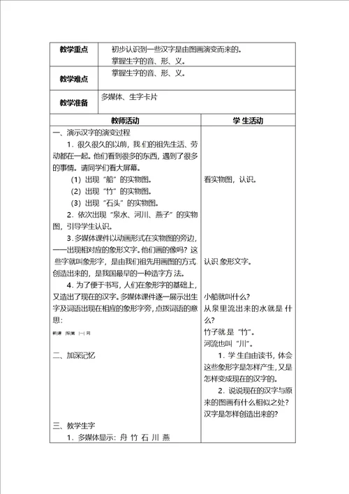 一年级下册语文教学设计识字3第一课时苏教版