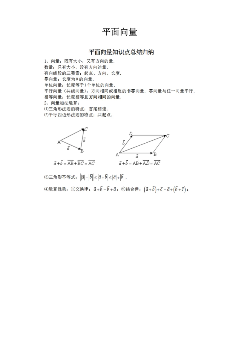 2023年平面向量知识点练习.docx