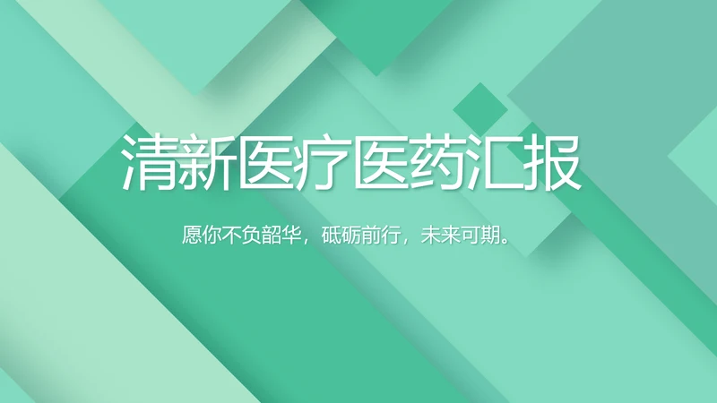 清新医疗医药工作汇报动态PPT