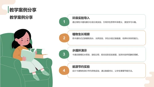 绿色卡通风科学实验PPT