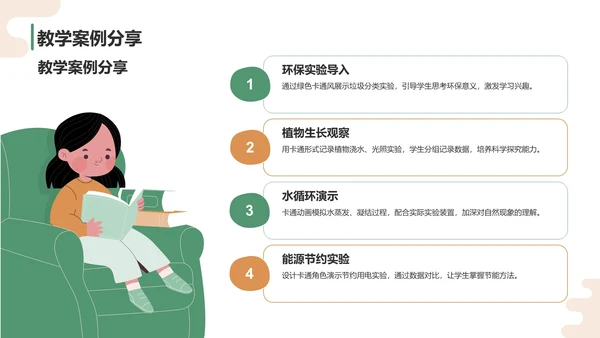 绿色卡通风科学实验PPT