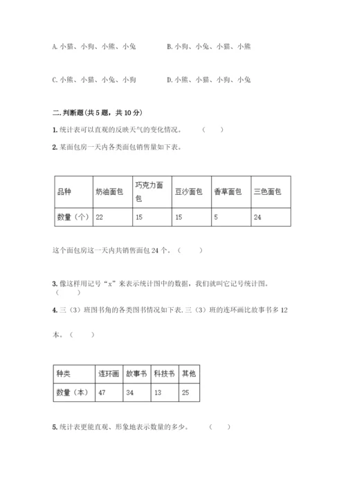 人教版二年级下册数学第一单元-数据收集整理-测试卷含答案【精练】.docx