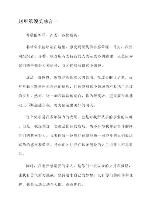 赵甲第领奖感言