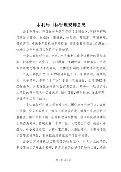 水利局目标管理安排意见.docx