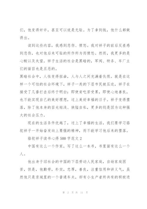 骆驼祥子个人读书心得500字范文5篇.docx