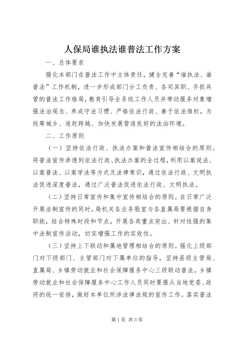 人保局谁执法谁普法工作方案.docx