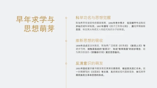 黄色简约风人物介绍之陈独秀