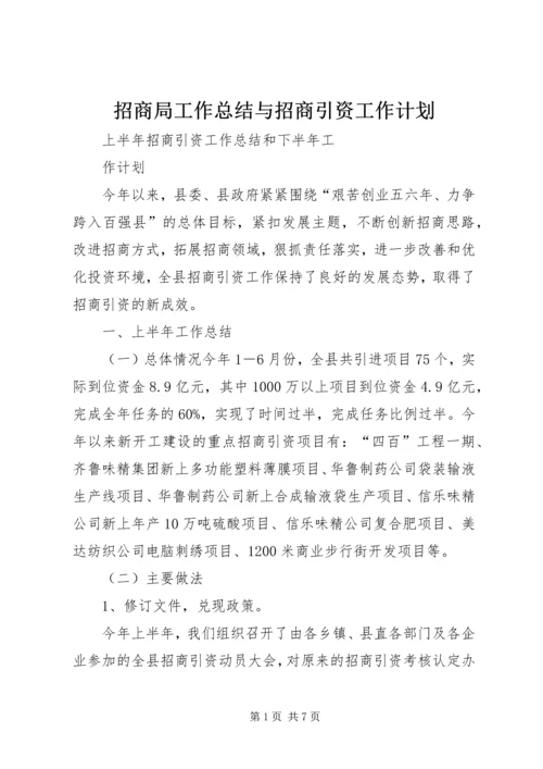 招商局工作总结与招商引资工作计划 (4).docx