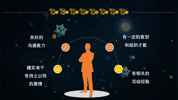 可爱卡通星空社团招新通用PPT模板