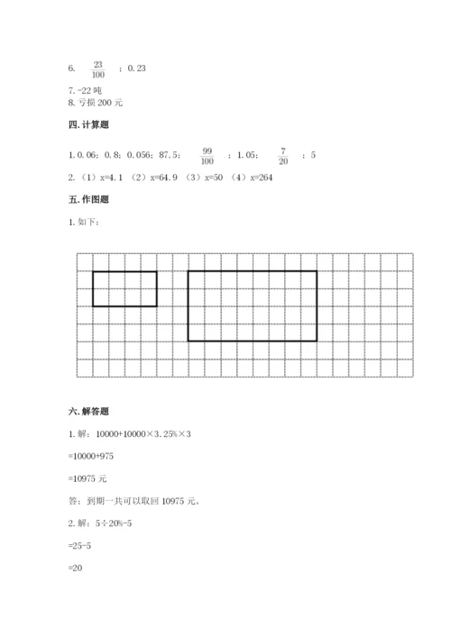 人教版六年级下册数学期末测试卷精品【考试直接用】.docx