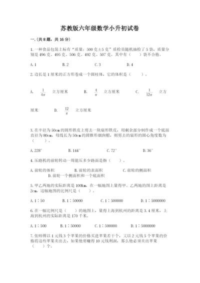 苏教版六年级数学小升初试卷精品及答案.docx