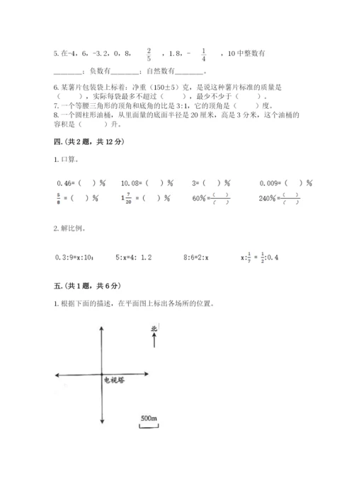 人教版六年级数学小升初试卷（名校卷）.docx