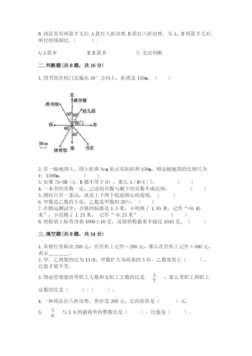 人教版六年级下册数学期末测试卷审定版.docx