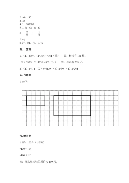 夏河县六年级下册数学期末测试卷附答案.docx