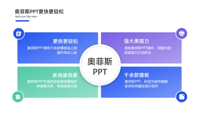 商务风白色总分关系并列关系4项PPT单页