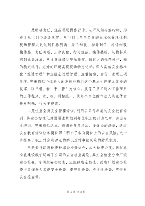 安全标准化实施情况汇报 (2).docx