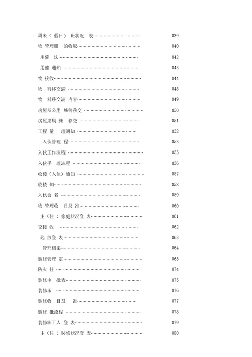 关于物业管理方案处工作手册实用