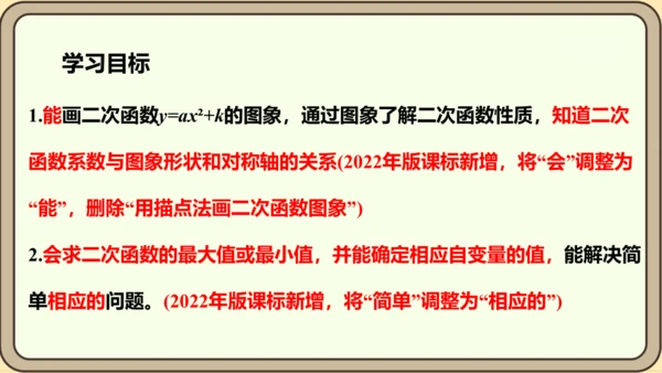 人教版数学九年级上册22.1.3.1  y=ax2+k(a≠0)的图象和性质课件（共28张PPT）