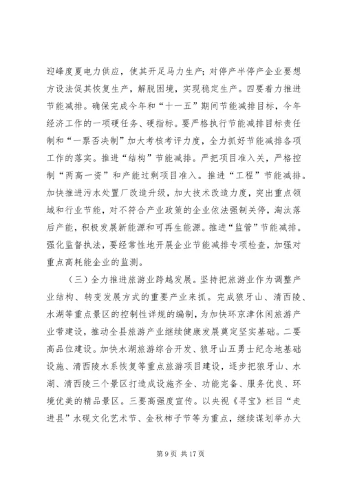 县长在县经济形势会讲话.docx