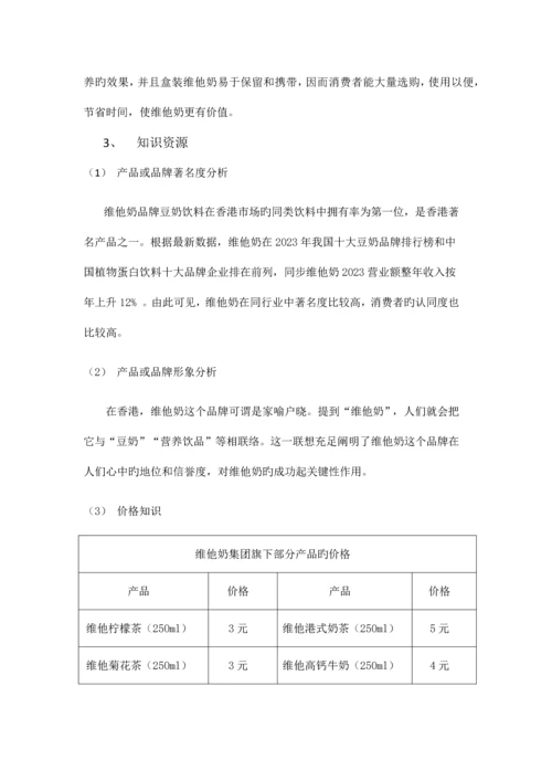 针对维他奶品牌的消费者行为分析.docx