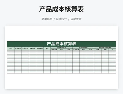 产品成本核算表