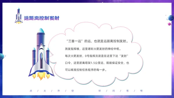 蓝色炫彩渐变卡通儿童中国航天三垂一远神州十六号发射成功PPT