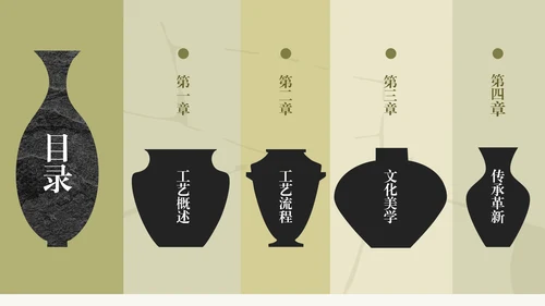 中国传统配色简约非遗金缮工艺介绍PPT模板