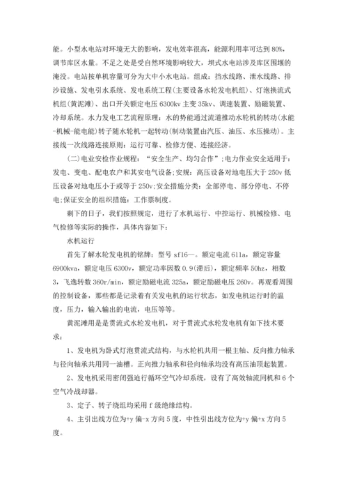 水电站的实习报告十篇.docx