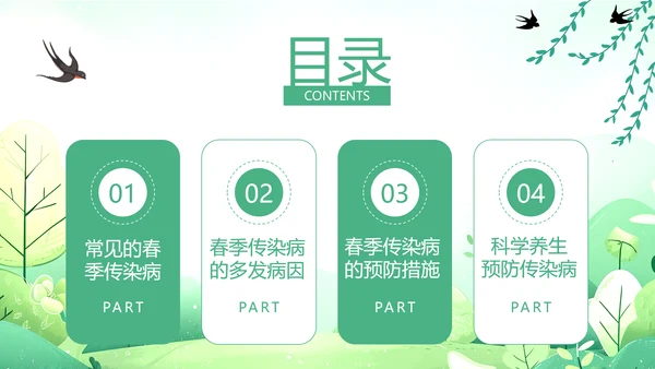 春天健康入春预防先行PPT模板