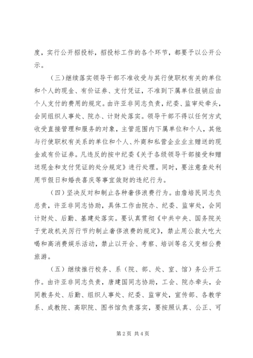 某学院关于某年党风廉政建设和反腐败工作分工 (4).docx