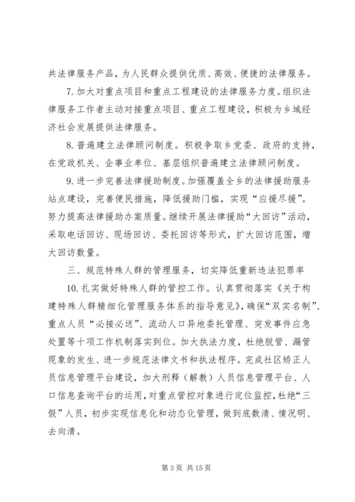 篇一：XX年司法行政工作计划（司法所工作计划）.docx