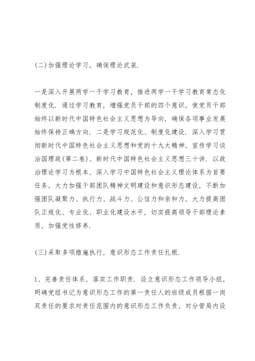 退役军人事务局关于意识形态工作自查情况的汇报.docx