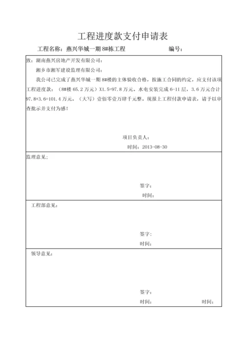 工程进度款支付申请表.docx