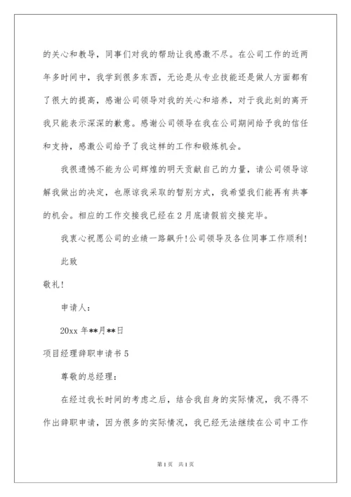 2022项目经理辞职申请书.docx