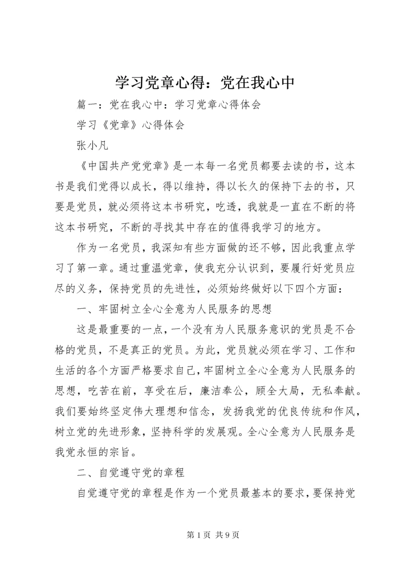 学习党章心得:党在我心中.docx