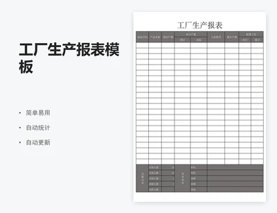 工厂生产报表模板