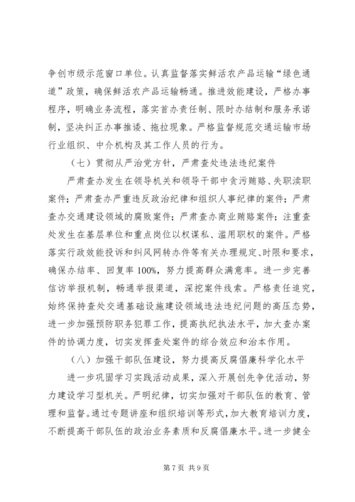 市交运部门党风廉政建设意见.docx